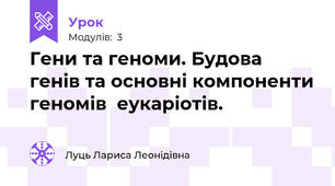 Гени та геноми. Будова генів та основні компоненти геномів  еукаріотів.