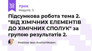 Підсумкова робота тема 2. "ВІД ХІМІЧНИХ ЕЛЕМЕНТІВ ДО ХІМІЧНИХ СПОЛУК" за групою результатів 2.