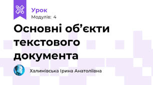 Основні об’єкти текстового документа