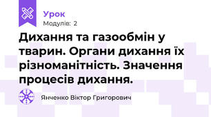 Дихання та газообмін у тварин. Органи дихання їх різноманітність. Значення процесів дихання.