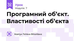 Програмний об’єкт. Властивості об’єкта 
