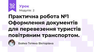 Практична робота №1 Оформлення документів для перевезення туристів повітряним транспортом.