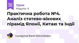 Практична робота №4. Аналіз статево-вікових пірамід Японії, Китаю та Індії