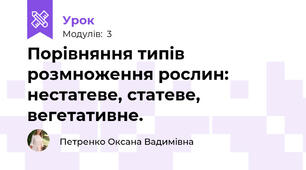 Порівняння типів розмноження рослин: нестатеве, статеве, вегетативне.