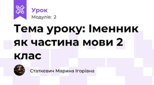 Тема уроку: Іменник як частина мови 2 клас