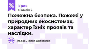 Пожежна безпека. Пожежі у природних екосистемах, характер їхніх проявів та наслідки.