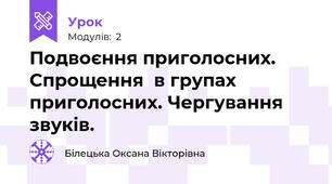 Подвоєння приголосних. Спрощення  в групах приголосних. Чергування звуків.