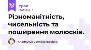 Різноманітність, чисельність та поширення молюсків.