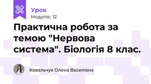 Практична робота за темою "Нервова система". Біологія 8 клас. 