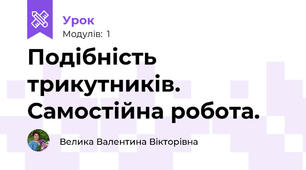 Подібність трикутників. Самостійна робота.