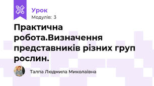 Практична робота.Визначення представників різних груп рослин.