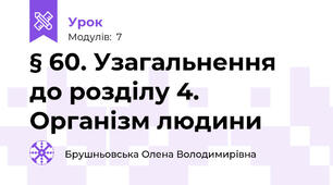 § 60. Узагальнення до розділу 4. Організм людини