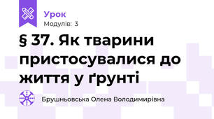 § 37. Як тварини пристосувалися до життя у ґрунті
