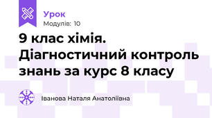 9 клас хімія. Діагностичний контроль знань за курс 8 класу 