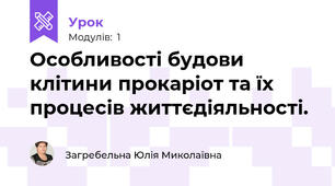 Особливості будови клітини прокаріот та їх процесів життєдіяльності. 