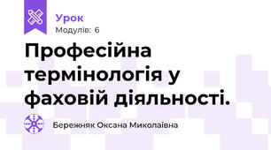 Професійна термінологія у фаховій діяльності.
