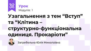 Узагальнення з тем “Вступ” та “Клітина – структурно-функціональна одиниця. Прокаріоти”