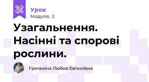 Узагальнення. Насінні та спорові рослини.
