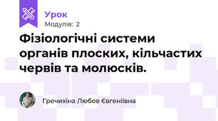 Фізіологічні системи органів плоских, кільчастих червів та молюсків.