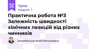 Практична робота №3 Залежність швидкості хімічних пеакцій від різних чинників