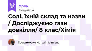 Солі, їхній склад та назви / Досліджуємо гази довкілля/ 8 клас/Хімія