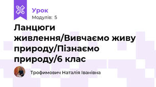 Ланцюги живлення/Вивчаємо живу природу/Пізнаємо природу/6 клас