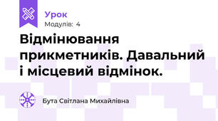Відмінювання прикметників. Давальний і місцевий відмінок.