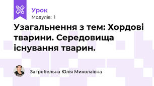 Узагальнення з тем: Хордові тварини. Середовища існування тварин.