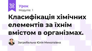 Класифікація хімічних елементів за їхнім вмістом в організмах. 