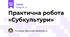Практична робота «Субкультури»