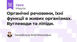 Органічні речовини, їхні функції в живих організмах. Вуглеводи та ліпіди.