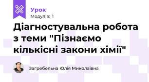 Діагностувальна робота з теми "Пізнаємо кількісні закони хімії"
