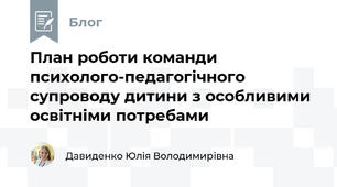 План роботи команди психолого-педагогічного супроводу дитини з особливими освітніми потребами