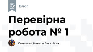 Перевірна робота № 1
