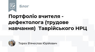 Портфоліо вчителя - дефектолога (трудове навчання)  Таврійського НРЦ