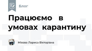 Працюємо   в  умовах  карантину 