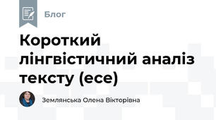 Короткий лінгвістичний аналіз тексту (есе)