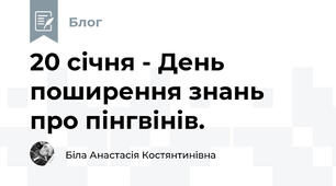 20 січня - День поширення знань про пінгвінів.