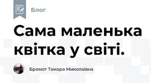 Сама маленька квітка у світі.