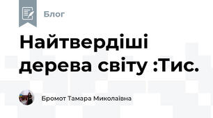 Найтвердіші дерева світу :Тис.