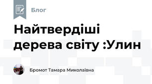 Найтвердіші дерева світу :Улин