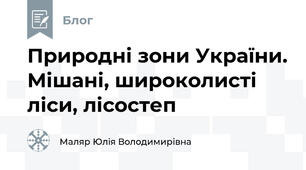 Природні зони України. Мішані, широколисті ліси, лісостеп