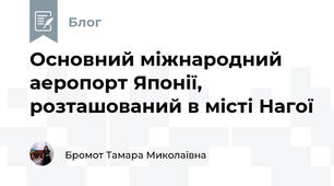 Основний міжнародний аеропорт Японії, розташований в місті Нагої