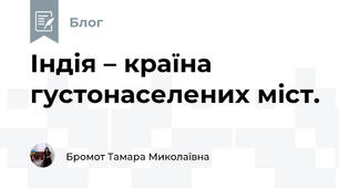 Індія – країна густонаселених міст. 