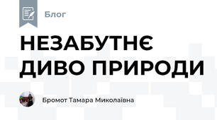 НЕЗАБУТНЄ ДИВО ПРИРОДИ