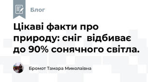 Цікаві факти про природу: сніг  відбиває до 90% сонячного світла.