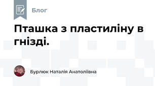 Пташка з пластиліну в гнізді. 