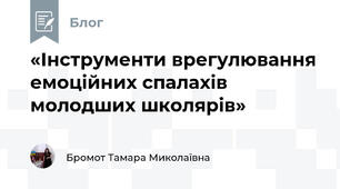 «Інструменти врегулювання емоційних спалахів молодших школярів»