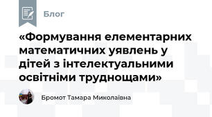 «Формування елементарних математичних уявлень у дітей з інтелектуальними освітніми труднощами»
