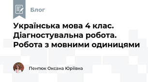 Українська мова 4 клас. Діагностувальна робота. Робота з мовними одиницями